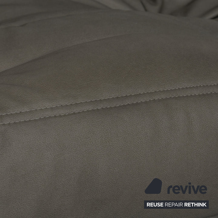 Ligne Roset Togo Dreisitzer veganes Leder Neubezug Grau