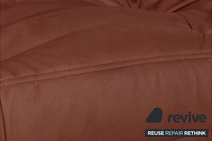 Ligne Roset Togo Dreisitzer veganes Leder Neubezug Rostrot