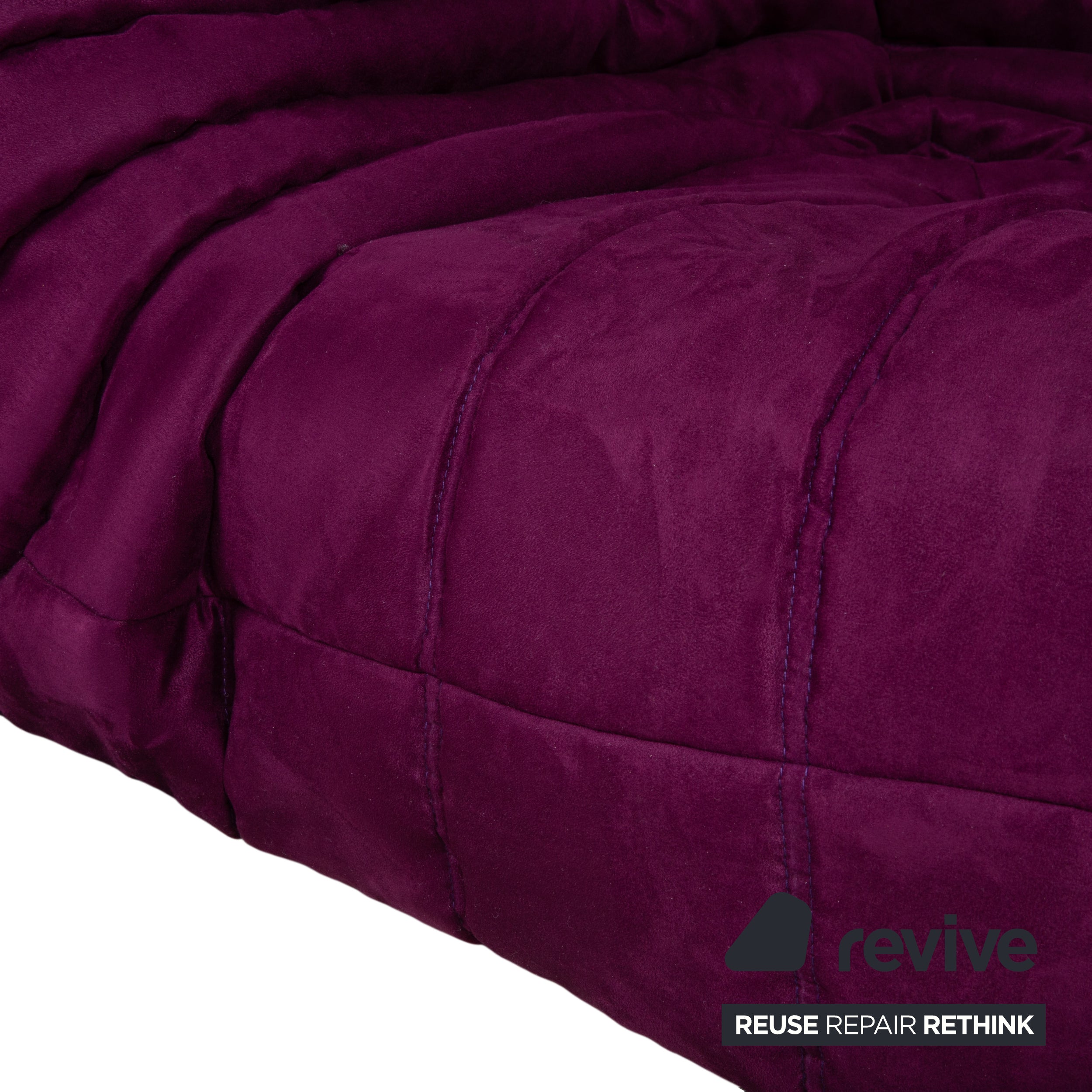 Ligne Roset Togo Corner Element Corner Section Sofa Microfiber Purple Newly Upholstered