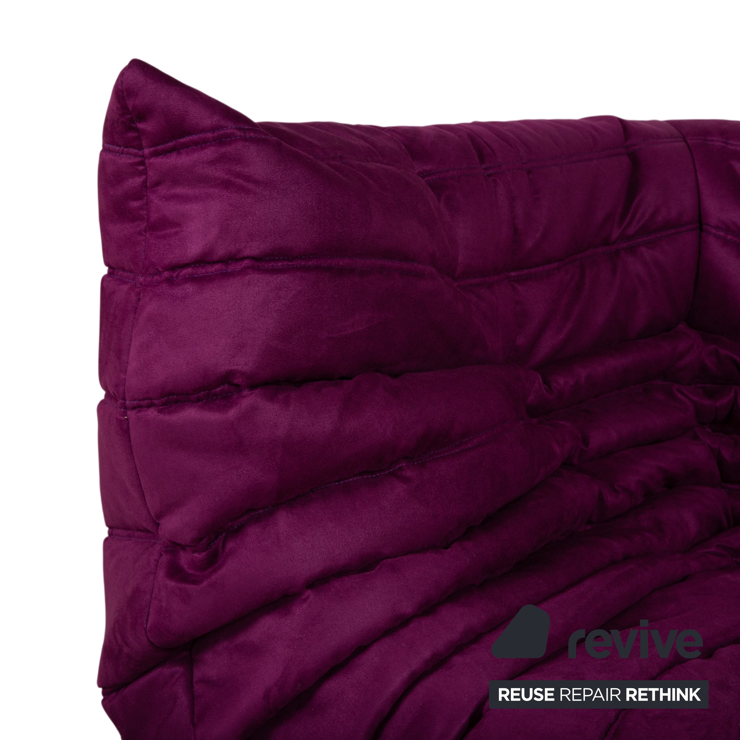 Ligne Roset Togo Corner Element Corner Section Sofa Microfiber Purple Newly Upholstered