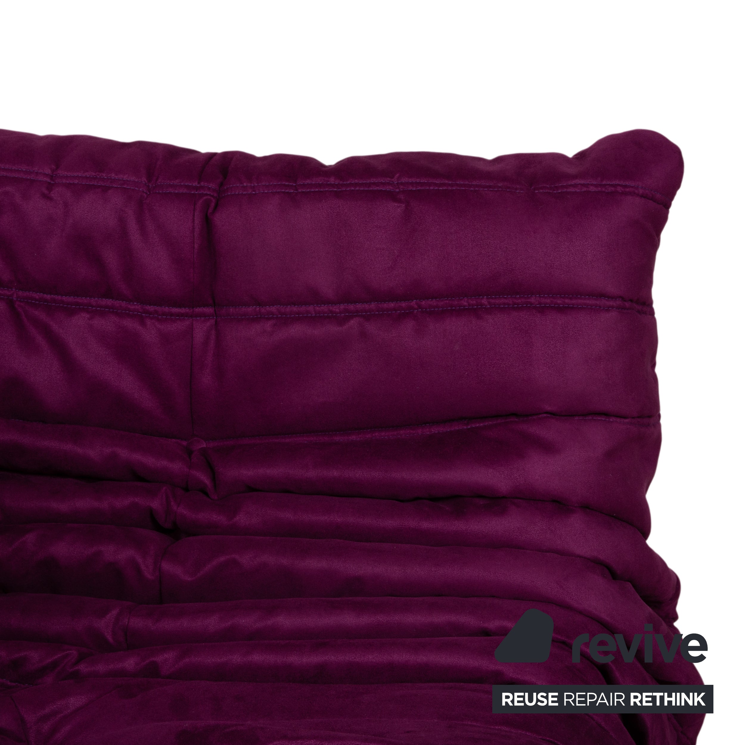 Ligne Roset Togo Corner Element Corner Section Sofa Microfiber Purple Newly Upholstered