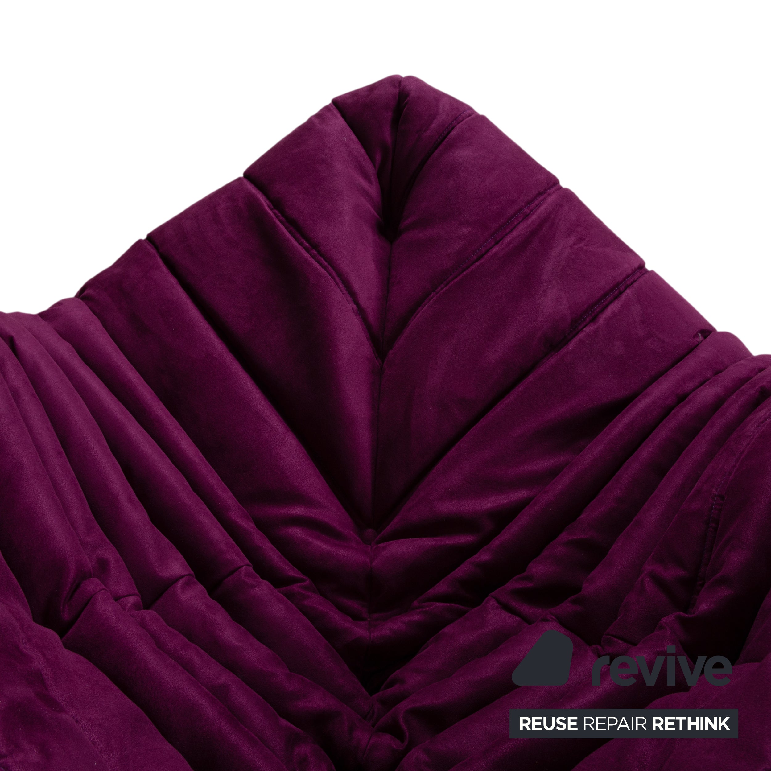 Ligne Roset Togo Corner Element Corner Section Sofa Microfiber Purple Newly Upholstered
