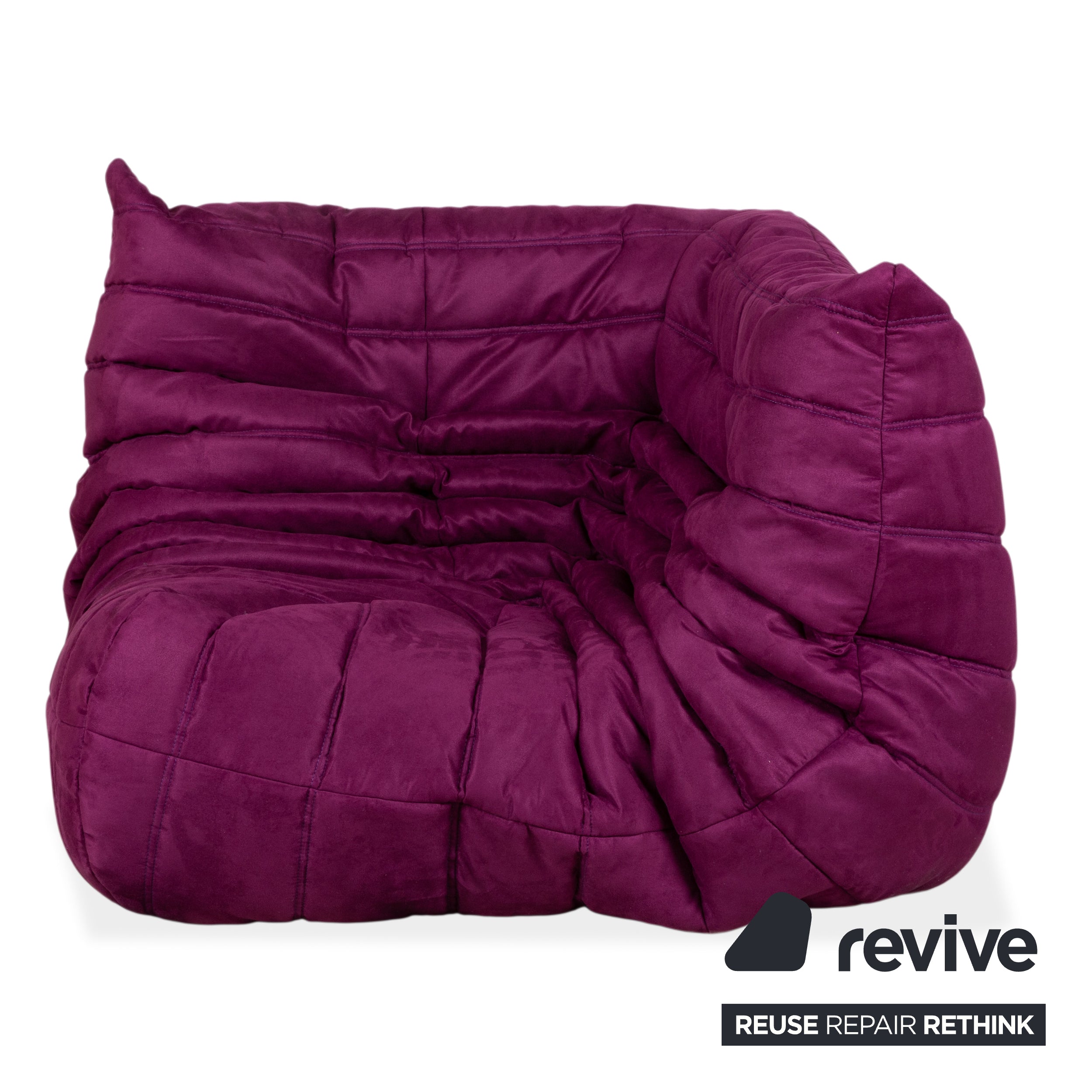 Ligne Roset Togo Corner Element Corner Section Sofa Microfiber Purple Newly Upholstered
