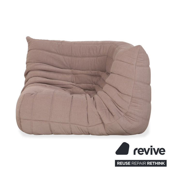 Élément d'angle Ligne Roset Togo, section d'angle, tissu beige sable, retapissé