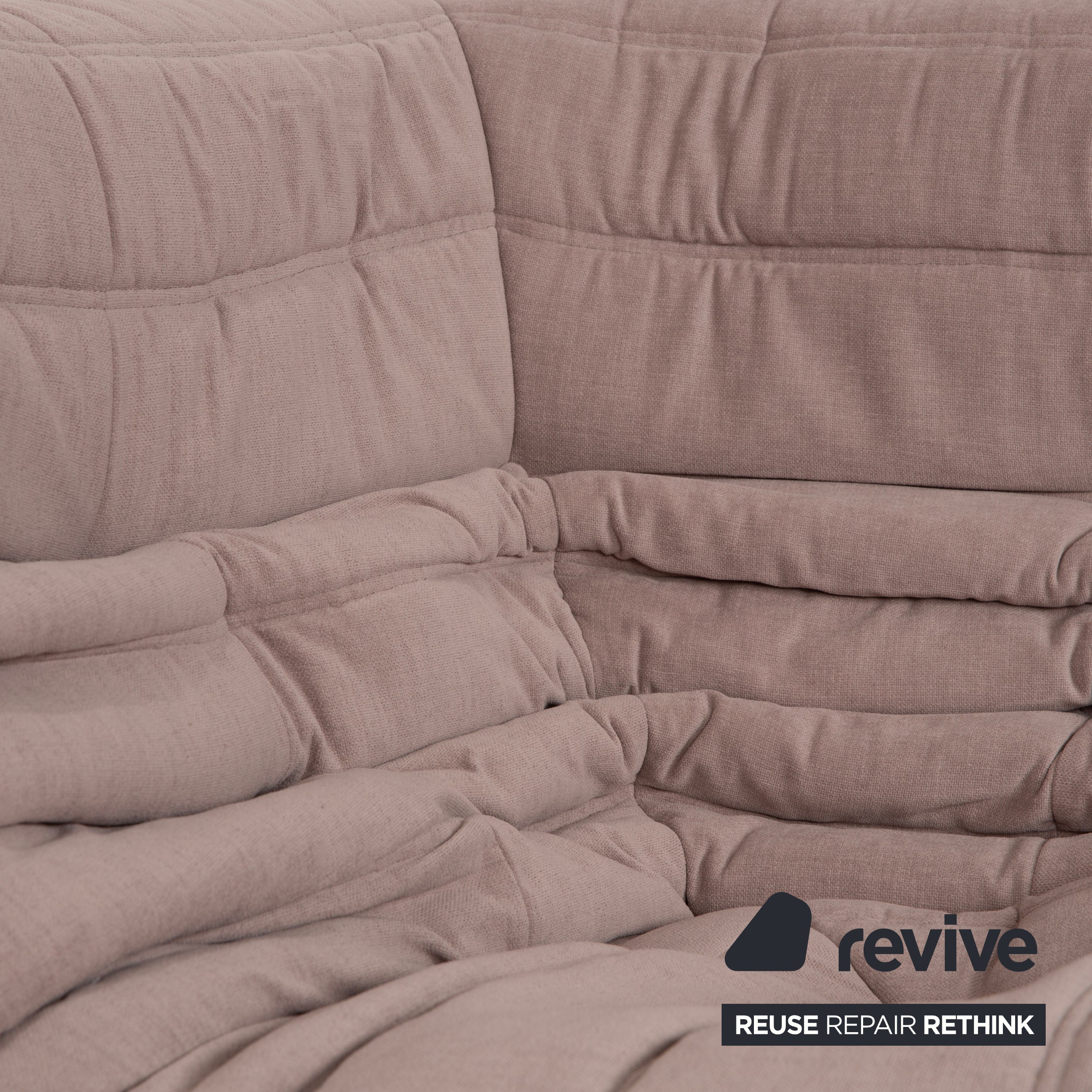 Ligne Roset Togo Eck-Element Eckteil Stoff Beige Sand Neubezug