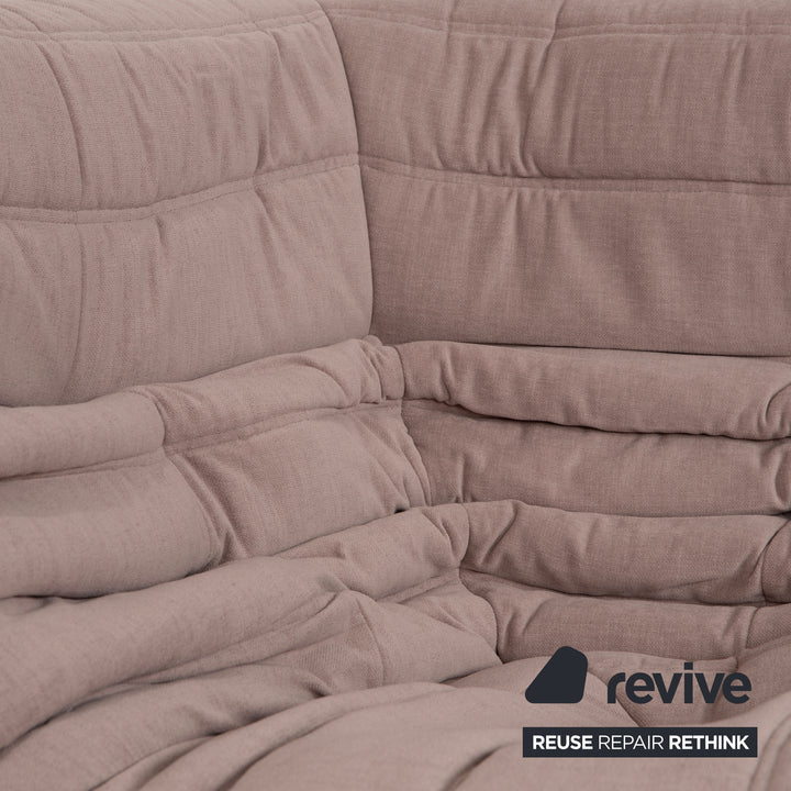 Élément d'angle Ligne Roset Togo, section d'angle, tissu beige sable, retapissé