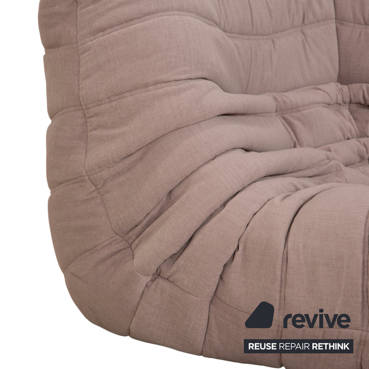 Élément d'angle Ligne Roset Togo, section d'angle, tissu beige sable, retapissé