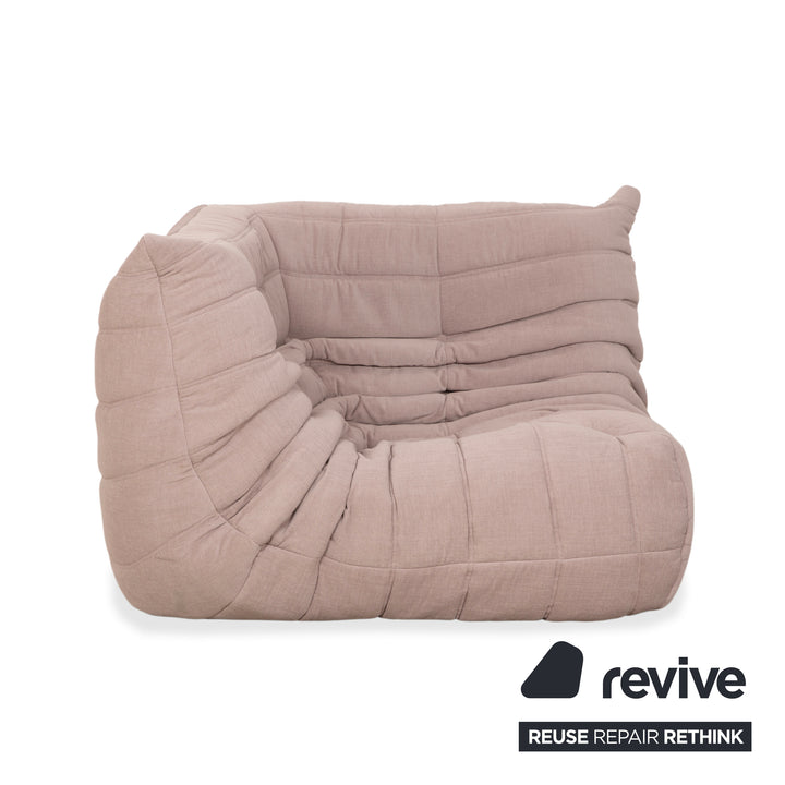 Élément d'angle Ligne Roset Togo, section d'angle, tissu beige sable, retapissé