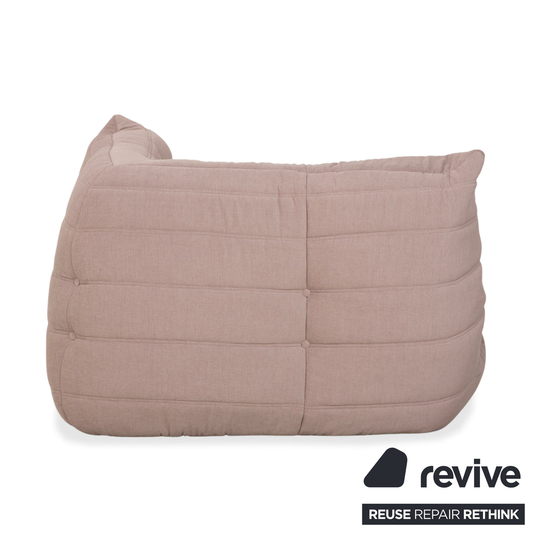 Élément d'angle Ligne Roset Togo, section d'angle, tissu beige sable, retapissé
