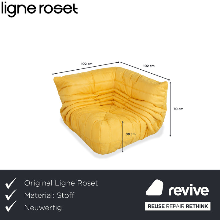 Ligne Roset Togo Eck-Element Eckteil Stoff Gelb Neubezug