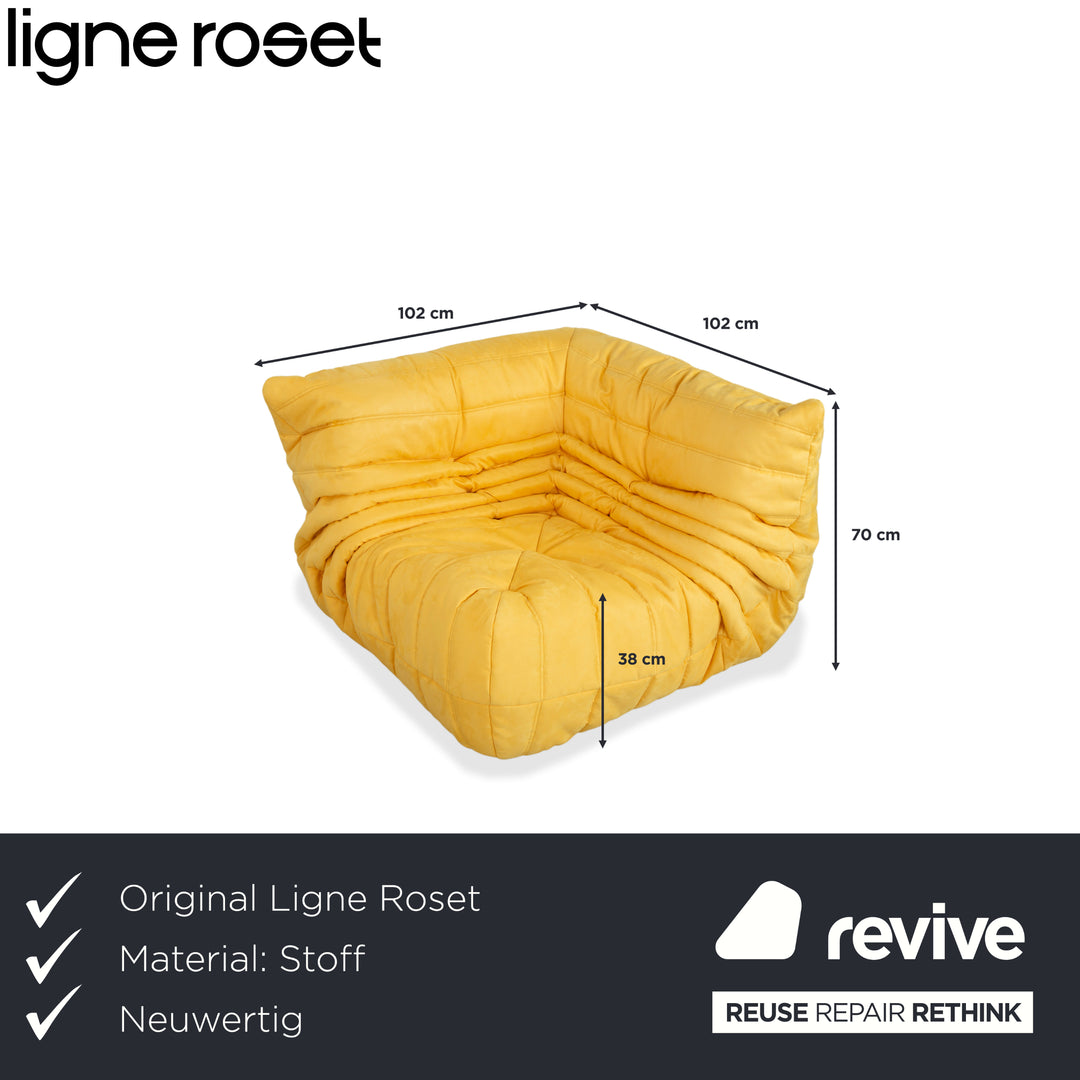 Ligne Roset Togo Eck-Element Eckteil Stoff Gelb Neubezug