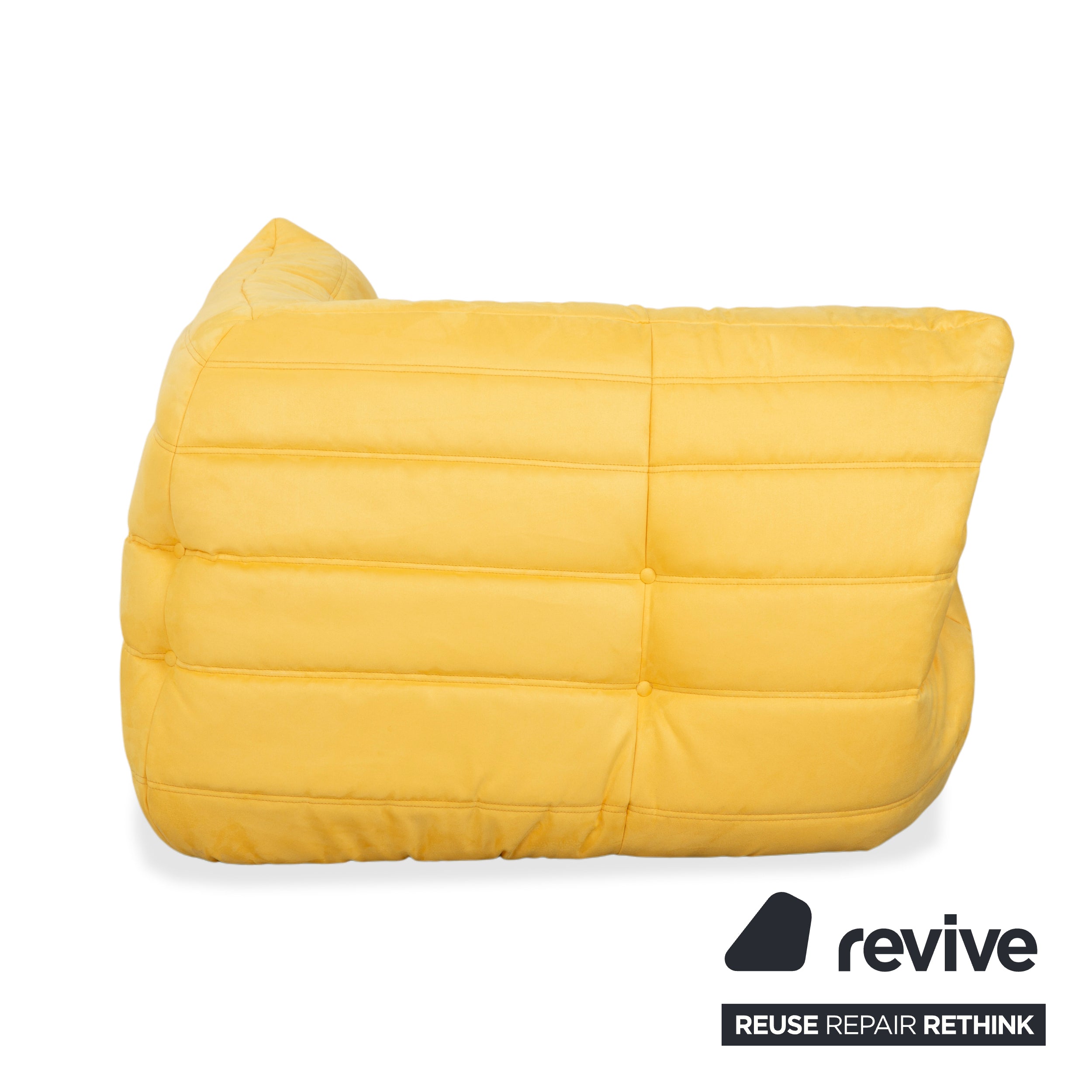 Ligne Roset Togo corner element, corner section, fabric yellow, reupholstered