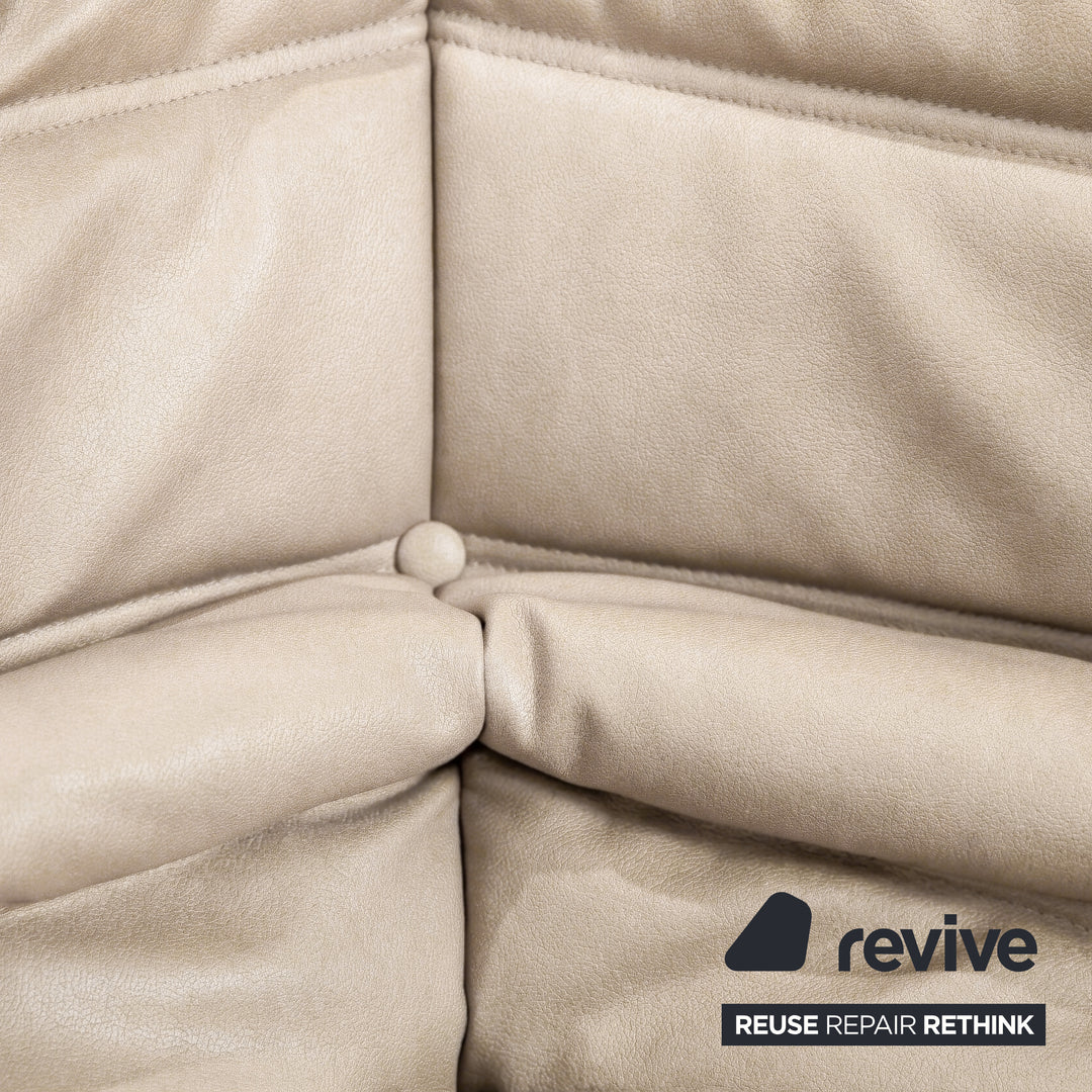Ligne Roset Togo Eckelement Veganes Leder Beige Taupe Neubezug