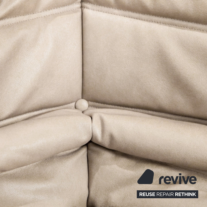 Ligne Roset Togo Eckelement Veganes Leder Beige Taupe Neubezug