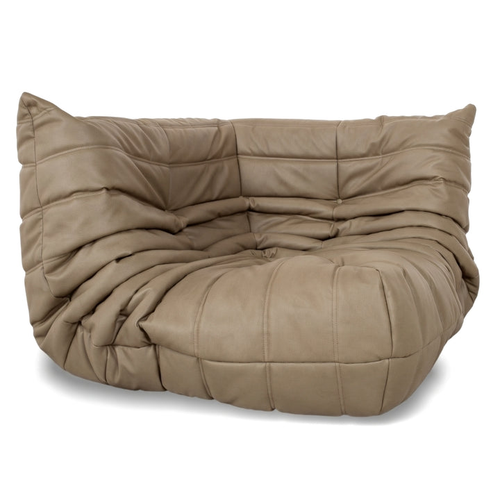 Ligne Roset Togo Corner Piece Vegan Leather Beige Taupe New Upholstery