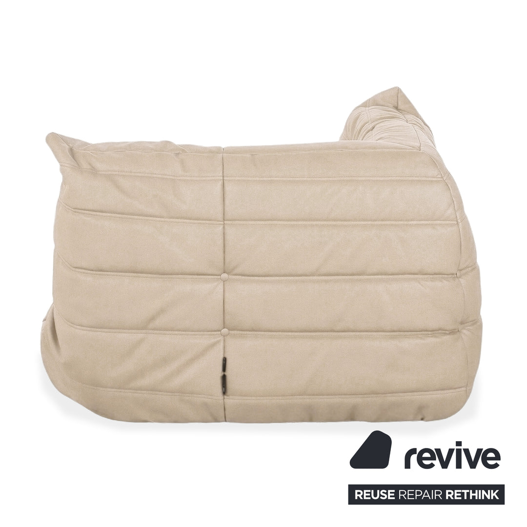 Ligne Roset Togo Eckelement Veganes Leder Beige Taupe Neubezug