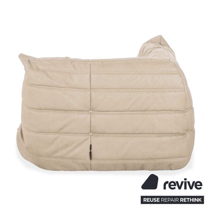 Ligne Roset Togo Eckelement Veganes Leder Beige Taupe Neubezug