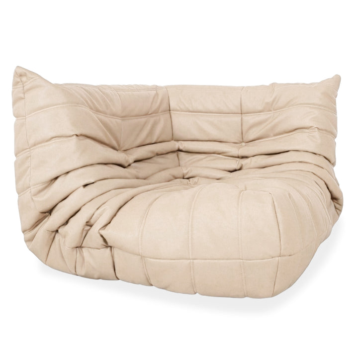 Ligne Roset Togo Eckelement Veganes Leder Beige Taupe Neubezug