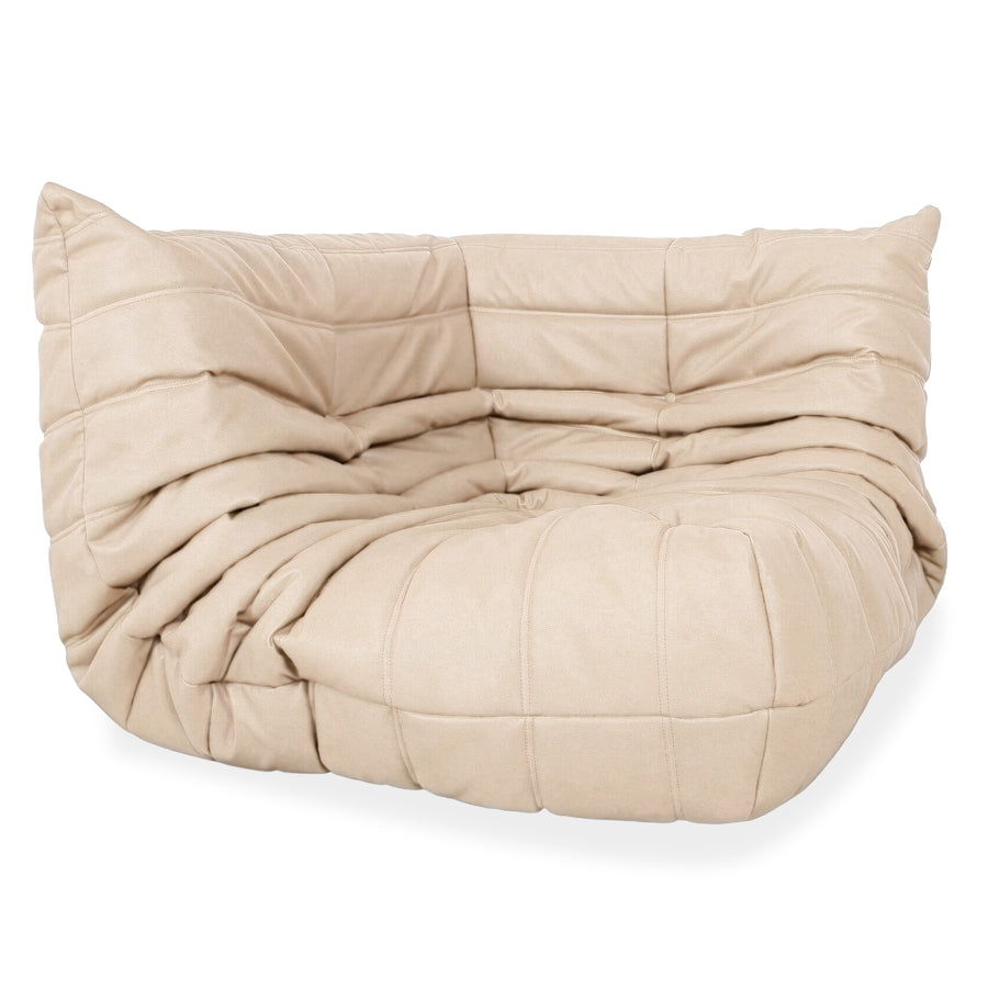 Ligne Roset Togo Eckelement Veganes Leder Beige Taupe Neubezug