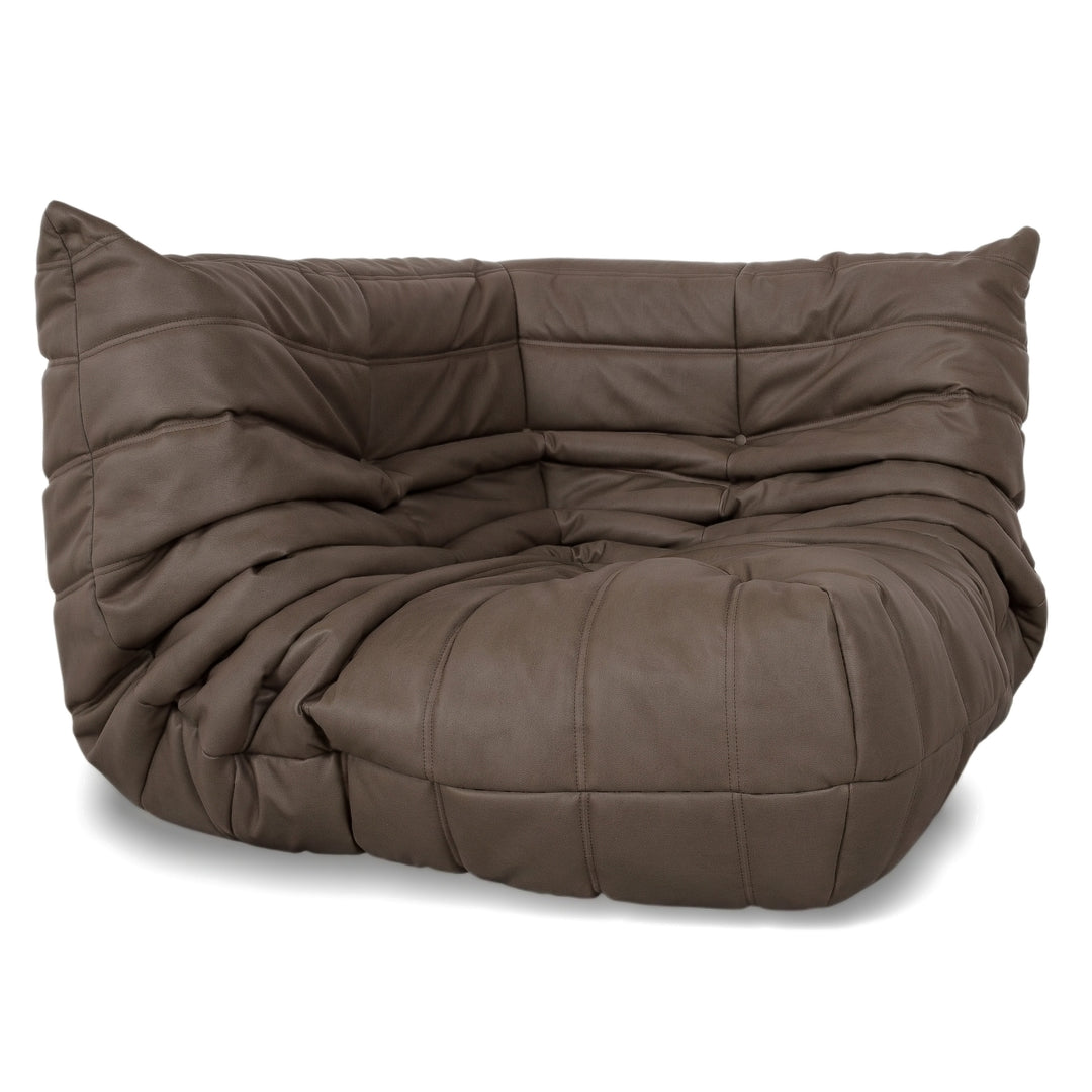 Ligne Roset Togo Eckelement Veganes Leder Dunkelbraun Espresso Neubezug