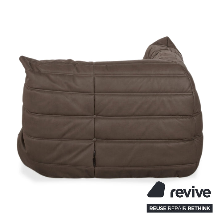 Ligne Roset Togo Eckelement Veganes Leder Dunkelbraun Espresso Neubezug