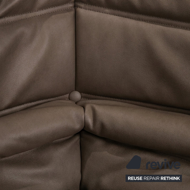 Ligne Roset Togo Eckelement Veganes Leder Dunkelbraun Espresso Neubezug