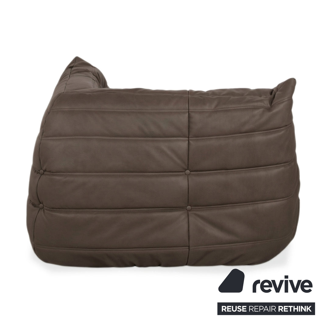 Ligne Roset Togo Eckelement Veganes Leder Dunkelbraun Espresso Neubezug