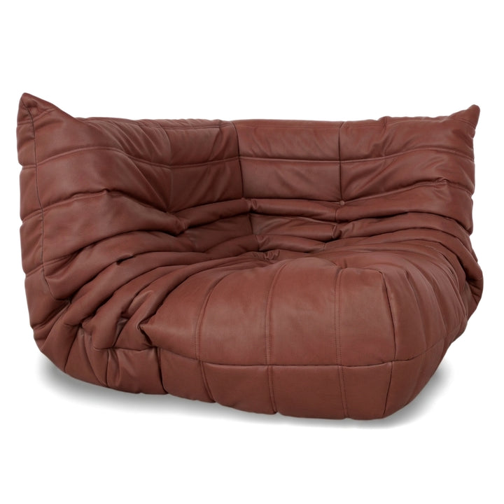 Ligne Roset Togo Eckelement Veganes Leder Rostrot Braun Neubezug