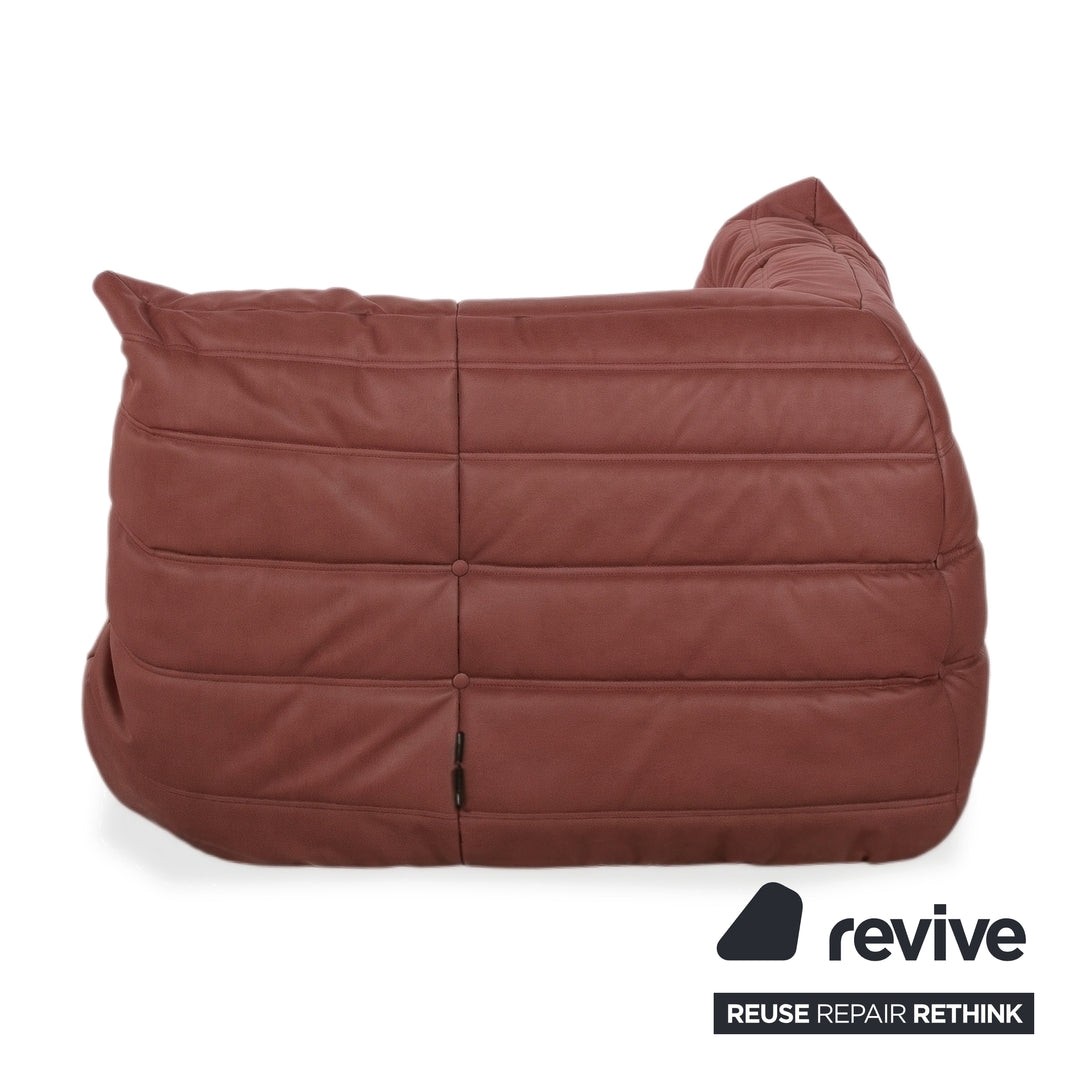 Ligne Roset Togo Eckelement Veganes Leder Rostrot Braun Neubezug