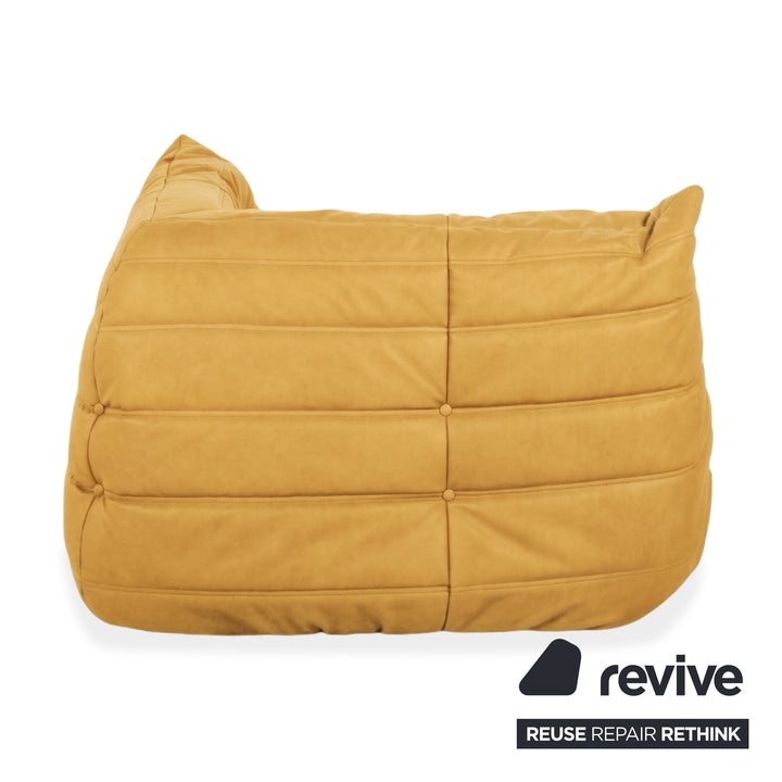 Ligne Roset Togo Corner Element Vegan Leather Mustard Yellow New Upholstery
