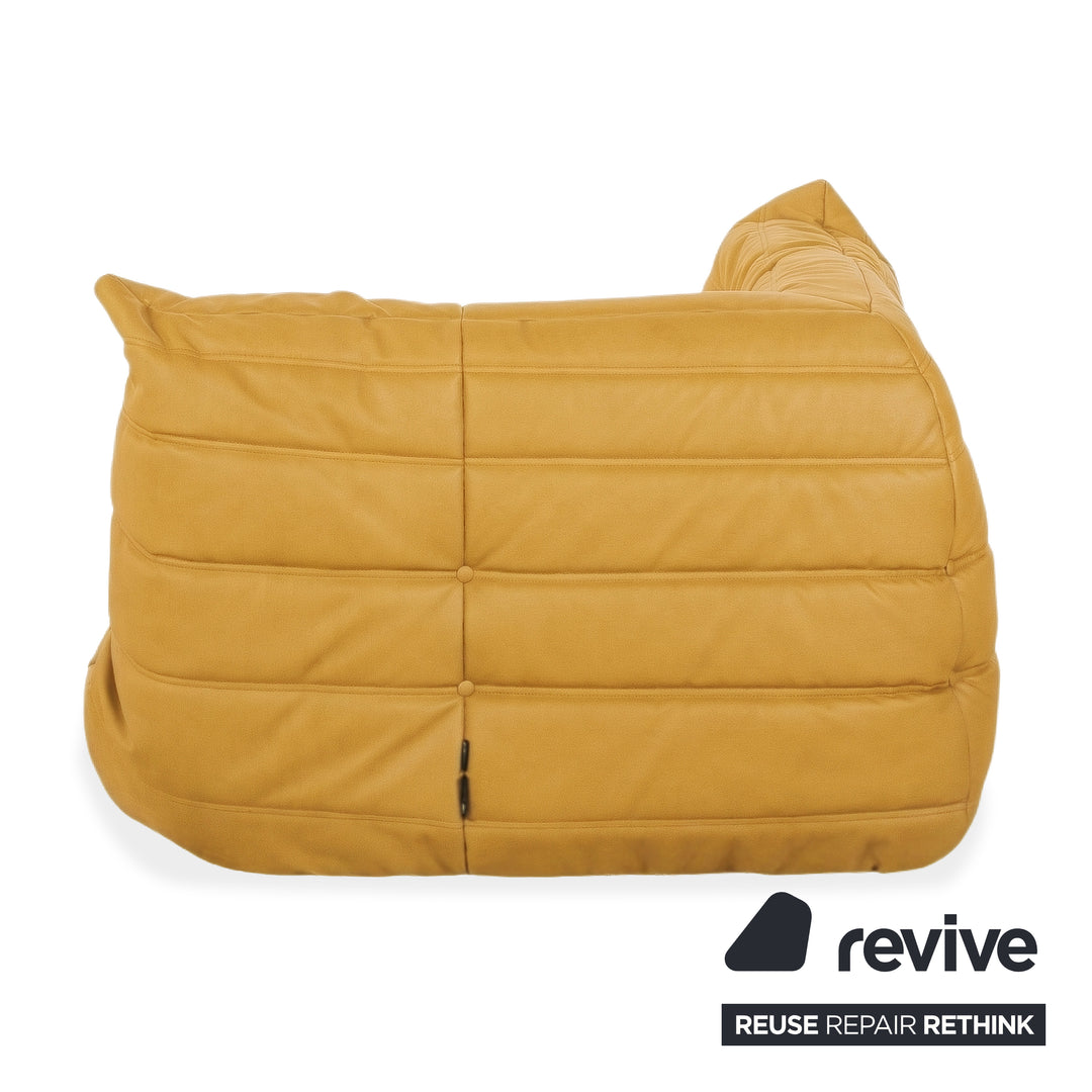 Ligne Roset Togo Corner Element Vegan Leather Mustard Yellow New Upholstery