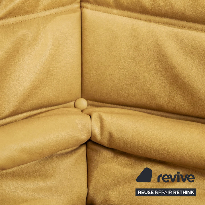 Ligne Roset Togo Corner Element Vegan Leather Mustard Yellow New Upholstery