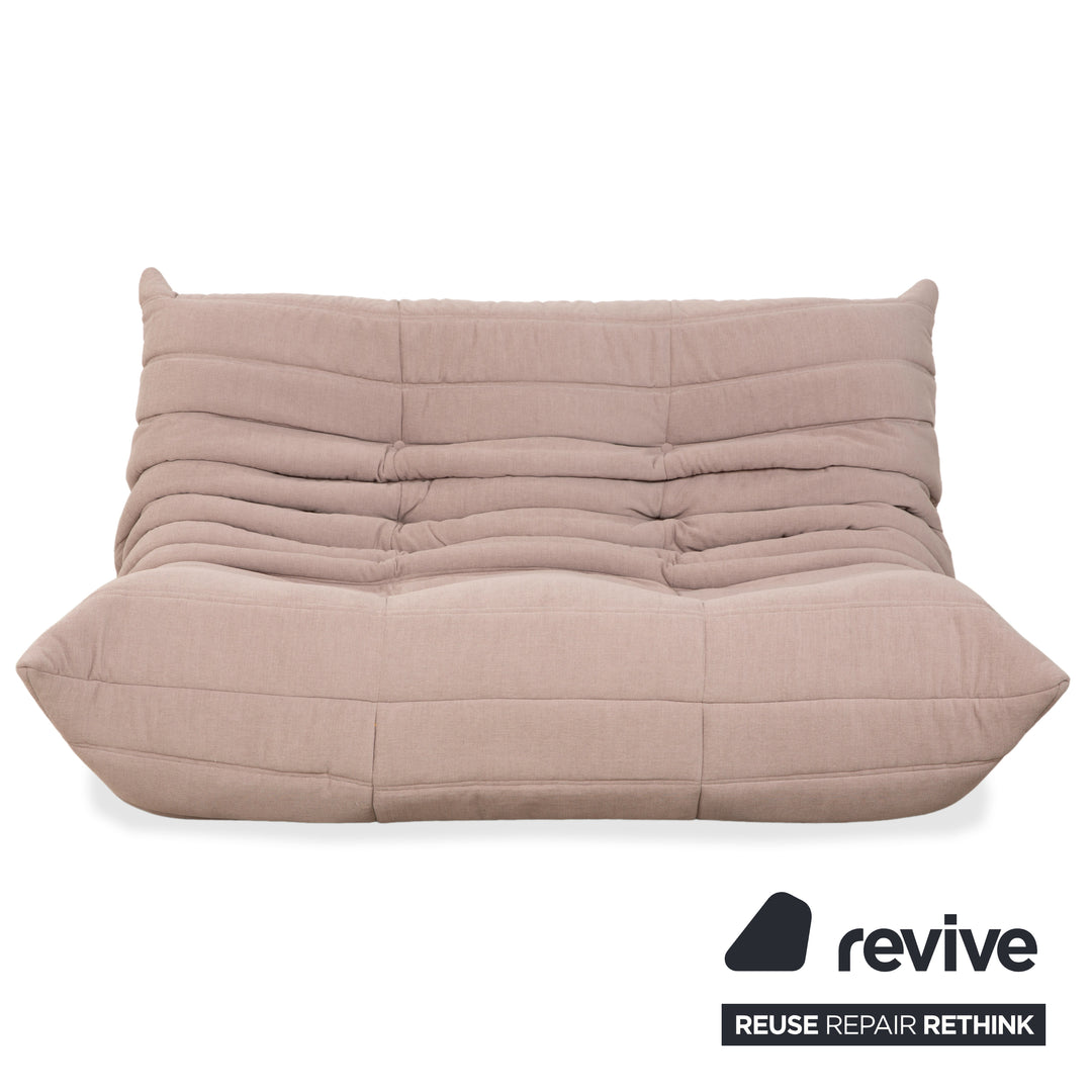 Ligne Roset Togo Ecklandschaft Zweisitzer Eckteil Stoff Beige Sand Neubezug