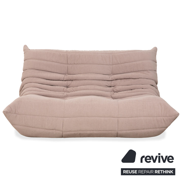 Ligne Roset Togo Ecklandschaft Zweisitzer Eckteil Stoff Beige Sand Neubezug
