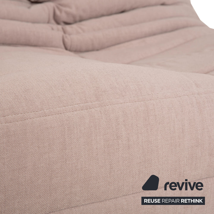 Ligne Roset Togo Ecklandschaft Zweisitzer Eckteil Stoff Beige Sand Neubezug