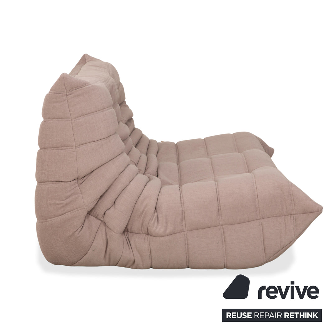 Ligne Roset Togo Ecklandschaft Zweisitzer Eckteil Stoff Beige Sand Neubezug
