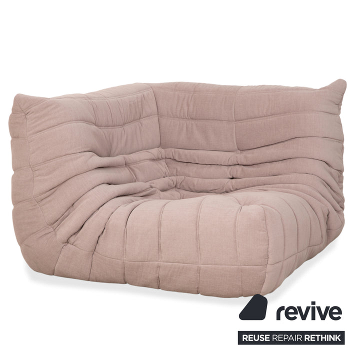 Ligne Roset Togo Ecklandschaft Zweisitzer Eckteil Stoff Beige Sand Neubezug