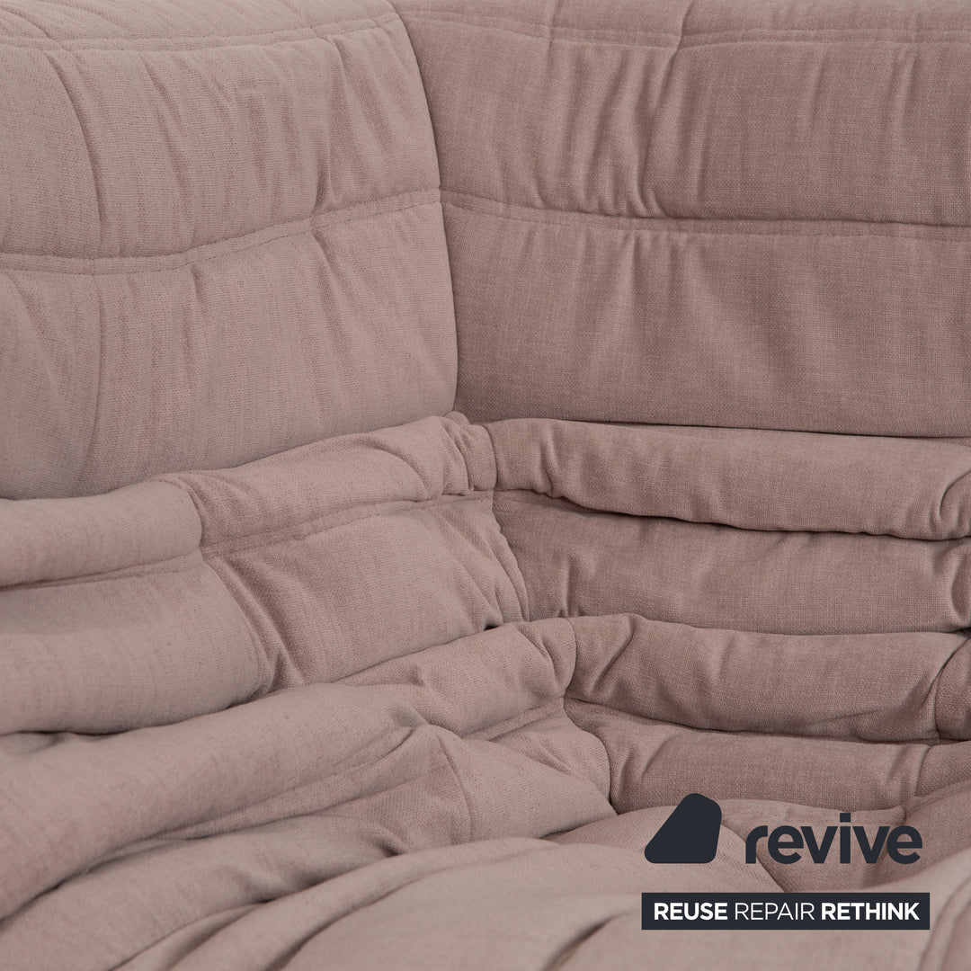 Ligne Roset Togo Ecklandschaft Zweisitzer Eckteil Stoff Beige Sand Neubezug
