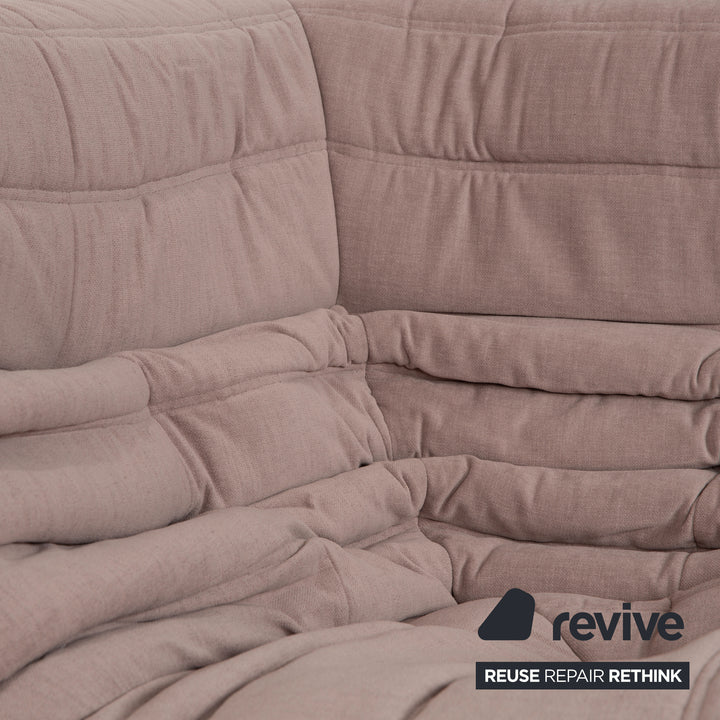 Ligne Roset Togo Ecklandschaft Zweisitzer Eckteil Stoff Beige Sand Neubezug