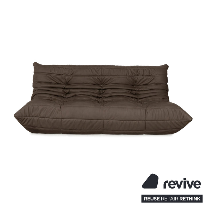 Ligne Roset Togo Garnitur Ecksofa Dreisitzer Sofa Couch Eckelement Sessel Veganes Leder GAVIN 105 Neubezug