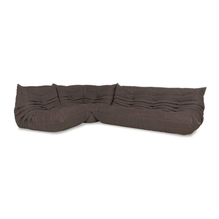 Ligne Roset Togo Garnitur Ecksofa Dreisitzer Sofa Couch Eckelement Sessel Veganes Leder GAVIN 105 Neubezug