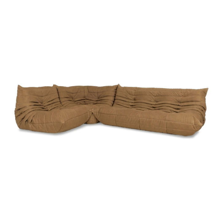 Ligne Roset Togo Garnitur Ecksofa Dreisitzer Sofa Couch Eckelement Sessel Veganes Leder GAVIN 106 Neubezug