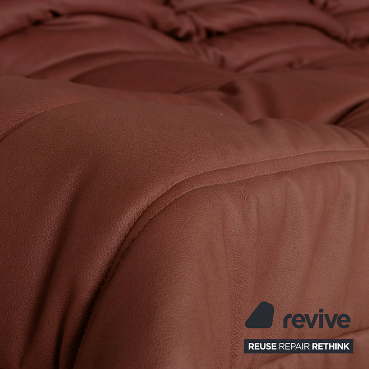 Ligne Roset Togo Garnitur Ecksofa Dreisitzer Sofa Couch Eckelement Sessel Veganes Leder GAVIN 107 Neubezug