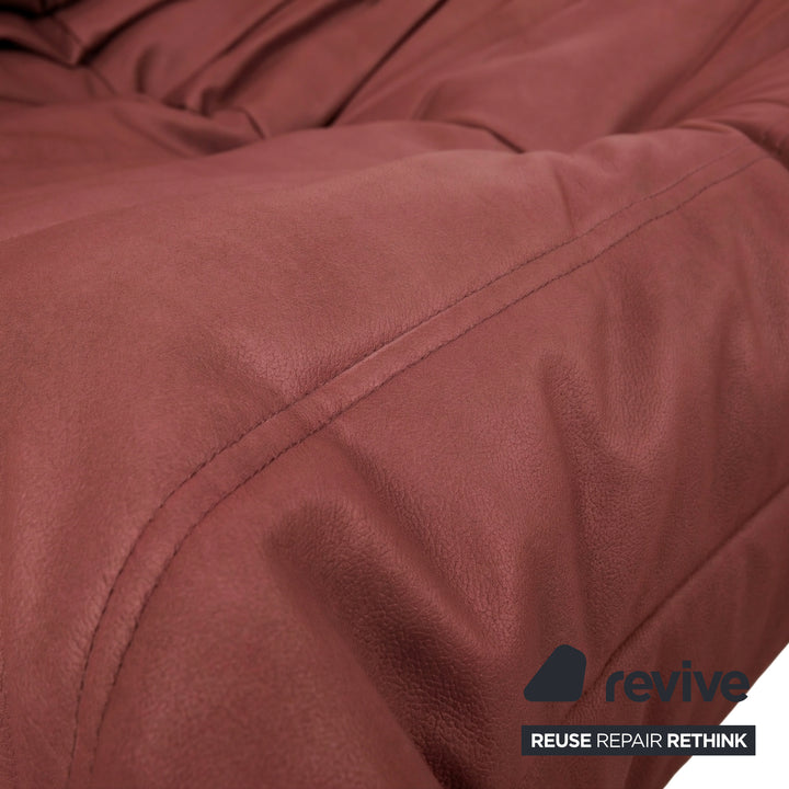 Ligne Roset Togo Garnitur Ecksofa Dreisitzer Sofa Couch Eckelement Sessel Veganes Leder GAVIN 107 Neubezug