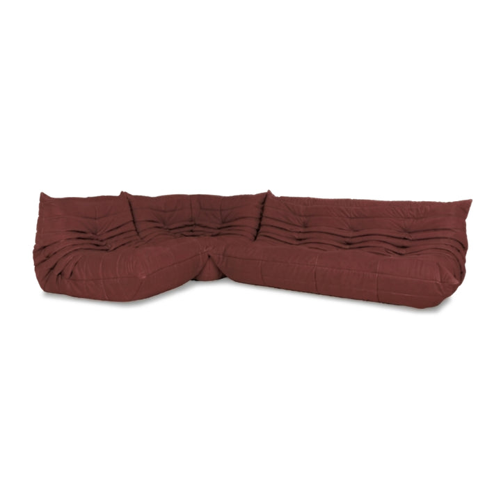 Ligne Roset Togo Garnitur Ecksofa Dreisitzer Sofa Couch Eckelement Sessel Veganes Leder GAVIN 107 Neubezug