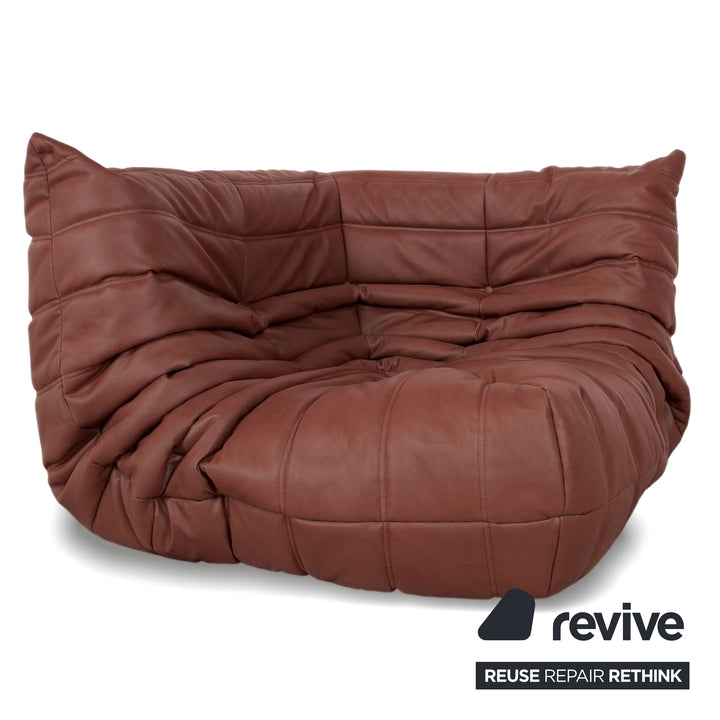 Ligne Roset Togo Garnitur Ecksofa Dreisitzer Sofa Couch Eckelement Sessel Veganes Leder GAVIN 107 Neubezug
