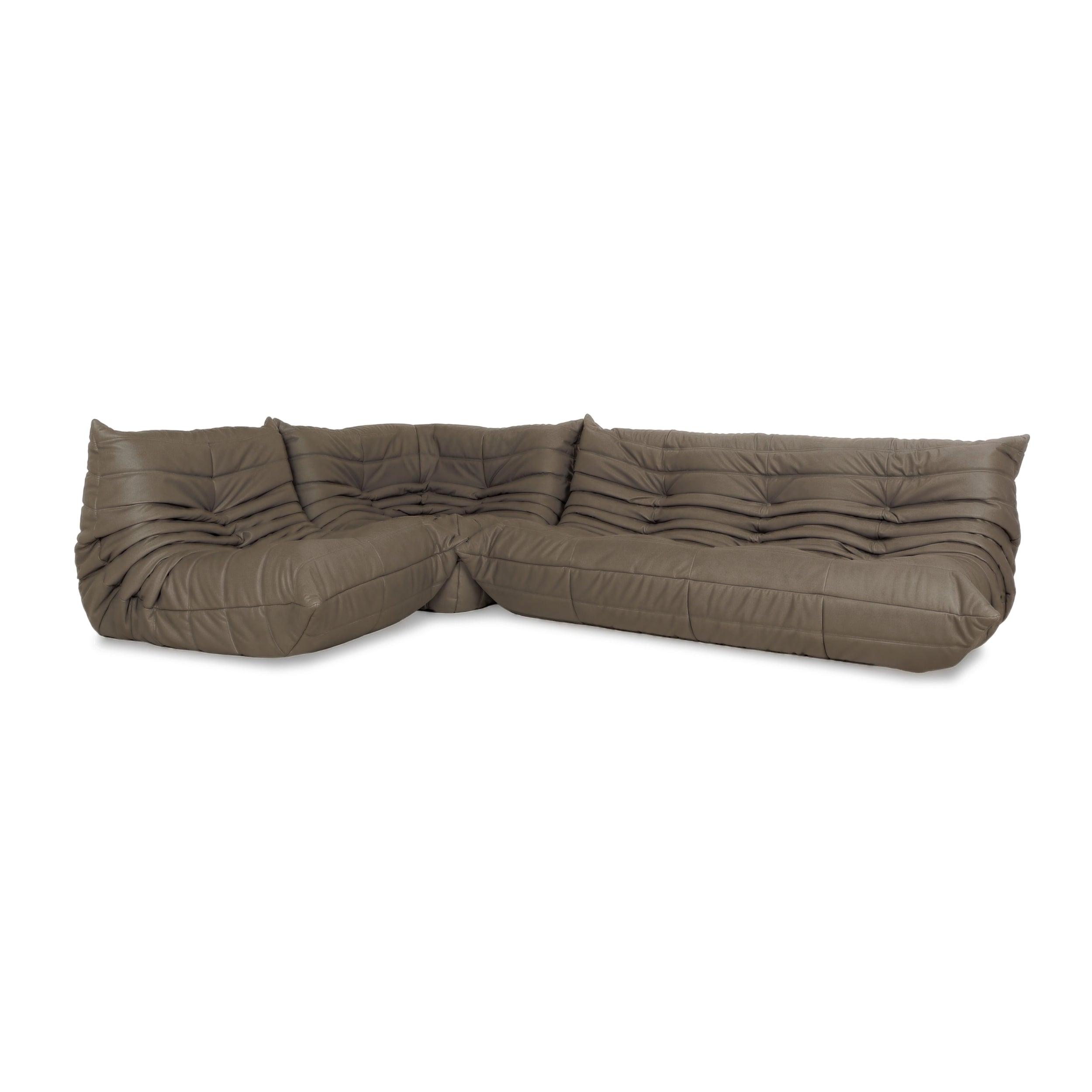 Ligne Roset Togo sæt hjørnesofa trepersoners sofa sofa hjørnemodul lænestol vegansk læder GAVIN 108 nypolstret