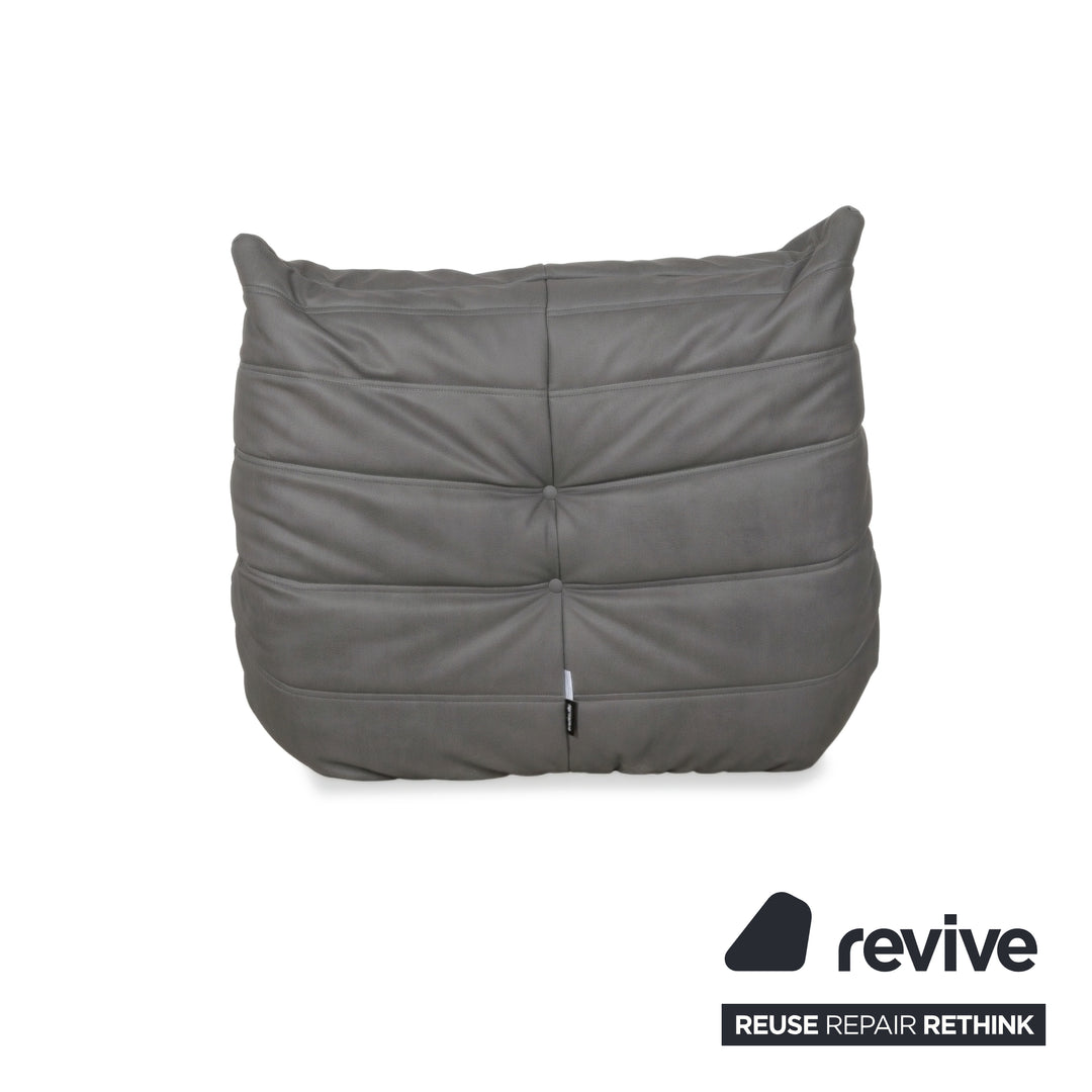 Ligne Roset Togo Garnitur Ecksofa Dreisitzer Sofa Couch Eckelement Sessel Veganes Leder GAVIN 115 Neubezug