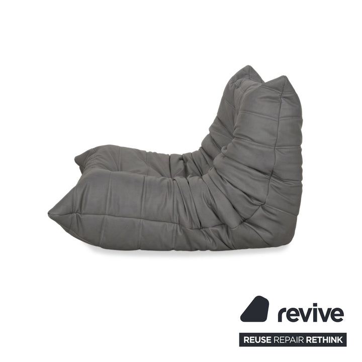 Ligne Roset Togo Garnitur Ecksofa Dreisitzer Sofa Couch Eckelement Sessel Veganes Leder GAVIN 115 Neubezug