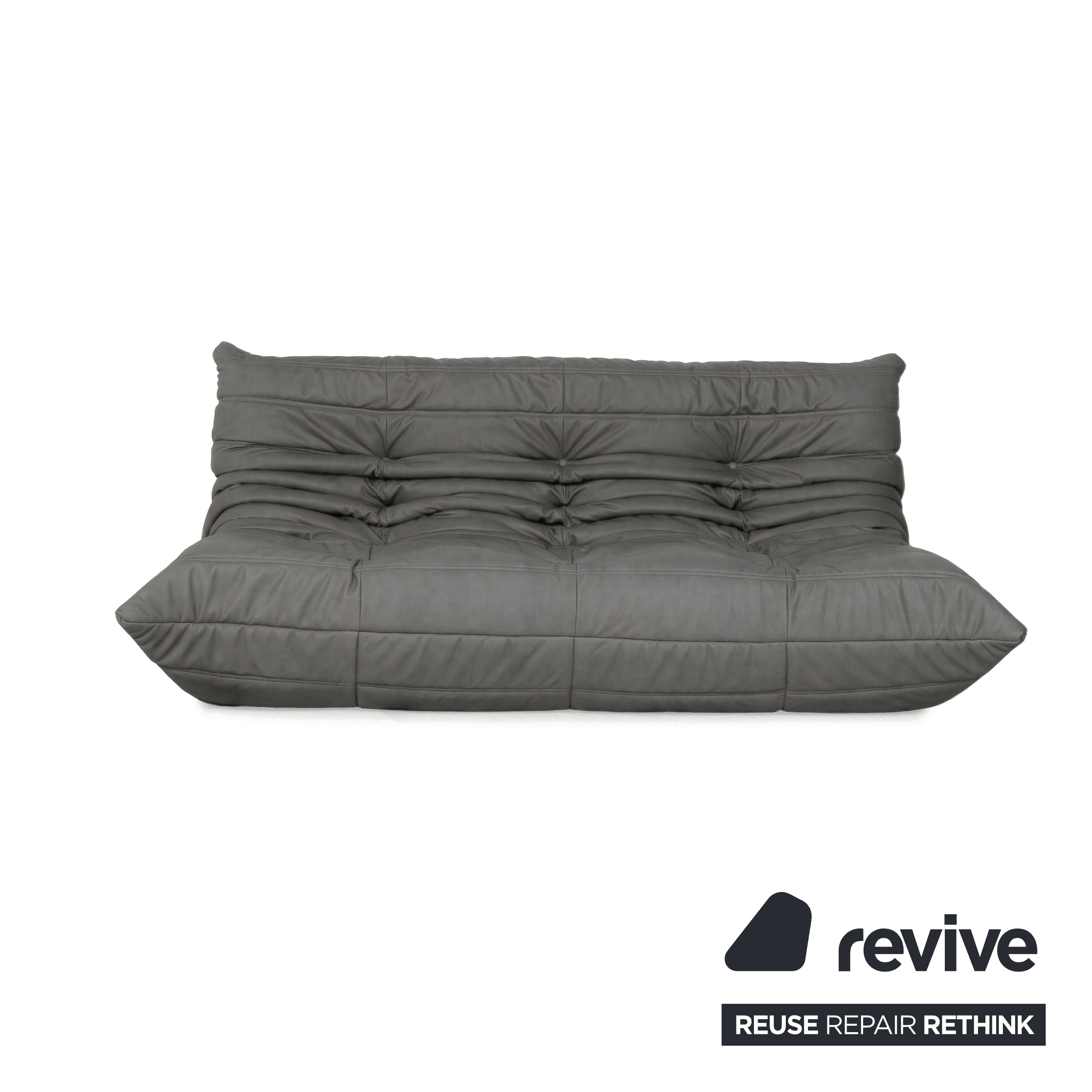Ligne Roset Togo set hoekbank driezitsbank bank hoekelement fauteuil veganistisch leer GAVIN 115 opnieuw gestoffeerd